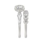 14K WHITE GOLD 3 5/8CT ROUND DIAMOND LADIES BRIDAL SET (CENTER STONE ROUND DIAMOND 2CT) - Image 4