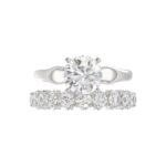 LADIES BRIDAL SET 3 5/8CT ROUND DIAMOND 14K WHITE GOLD (CENTER STONE ROUND DIAMOND 2.00CT) - Image 5