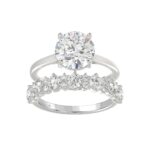 LADIES BRIDAL SET 4 3/8CT ROUND DIAMOND 14K WHITE GOLD (CENTER STONE ROUND DIAMOND 3.00CT) - Image 3