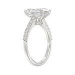 LADIES BRIDAL SET 5.00CT ROUND/EMERALD DIAMOND 14K WHITE GOLD (CENTER STONE EMERALD DIAMOND 3.00CT) - Image 2