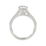 LADIES BRIDAL SET 5.00CT ROUND/EMERALD DIAMOND 14K WHITE GOLD (CENTER STONE EMERALD DIAMOND 3.00CT) - Image 3