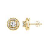 10K YELLOW GOLD 1.00CT ROUND DIAMOND LADIES EARRING - Image 2