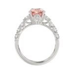 14K WHITE GOLD 4 3/4CT ROUND/OVAL/RADIANT DIAMOND LADIES RING (CENTER STONE OVAL PINK DIAMOND 3.00CT) - Image 2