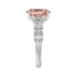 14K WHITE GOLD 4 3/4CT ROUND/OVAL/RADIANT DIAMOND LADIES RING (CENTER STONE OVAL PINK DIAMOND 3.00CT) - Image 4