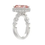 ETERNAL BLUSH COLLECTION 14K WHITE GOLD 4.00CT ROUND/ PINK RADIANT DIAMOND LADIES BRIDAL SET (CENTER STONE PINK RADIANT DIAMOND 3.00CT) - Image 3