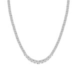 18K WHITE GOLD 5.00CT ROUND DIAMOND LADIES TENNIS NECKLACE