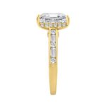 14K YELLOW GOLD 3 1/2CT ROUND/BAGUETTE/RADIANT DIAMOND LADIES RING - Image 3