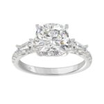 14K WHITE GOLD 4.00CT ROUND/CUSHION/TRAPEZOID/TAPER BAGUETTE DIAMOND LADIES RING
