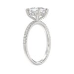 14K WHITE GOLD 2 1/4CT ROUND/CUSHION DIAMOND LADIES RING (CENTER STONE CUSHION DIAMOND 2CT) - Image 3