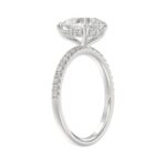 14K WHITE GOLD 2 3/4CT ROUND/PEAR DIAMOND LADIES RING (CENTER STONE PEAR DIAMOND 2CT) - Image 3