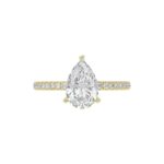 14K YELLOW GOLD 2 3/4CT ROUND/PEAR DIAMOND LADIES RING (CENTER STONE PEAR DIAMOND 2CT) - Image 5