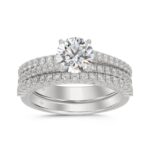 14K WHITE GOLD 1 3/4CT ROUND DIAMOND BRIDAL SET (CENTER STONE ROUND DIAMOND 1CT)