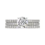 14K WHITE GOLD 1 3/4CT ROUND DIAMOND BRIDAL SET (CENTER STONE ROUND DIAMOND 1CT) - Image 5