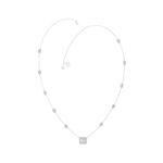 14K WHITE GOLD 2 1/4CT ROUND/EMERALD DIAMOND LADIES NECKLACE - Image 3