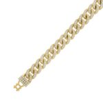 10K YELLOW GOLD 5 1/2CT ROUND DIAMOND MEN'S BRACELET - Image 2
