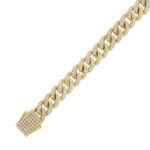 10K YELLOW GOLD 5 1/2CT ROUND DIAMOND MEN'S BRACELET - Image 3