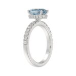 14K WHITE GOLD 2 1/2CT ROUND/OVAL DIAMOND LADIES RING (CENTER STONE BLUE OVAL DIAMOND 2CT) - Image 4