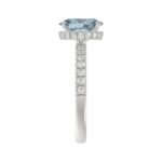 14K WHITE GOLD 2 1/2CT ROUND/OVAL DIAMOND LADIES RING (CENTER STONE BLUE OVAL DIAMOND 2CT) - Image 3