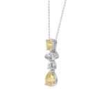 14K WHITE/YELLOW GOLD 2.00CT PEAR/OVAL DIAMOND LADIES PENDANT WITH CHAIN (PEAR PINK 1.00CT/OVAL DIAMOND 1/2CT) - Image 3