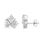 14K WHITE GOLD 3.00CT PEAR/OVAL/PRINCESS DIAMOND LADIES EARRING - Image 2