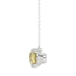 14K WHITE GOLD 1.00CT CUSHION YELLOW DIAMOND LADIES PENDANT - Image 2