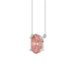 ETERNAL BLUSH COLLECTION 14K WHITE GOLD 1.00CT OVAL PINK DIAMOND LADIES PENDANT - Image 3