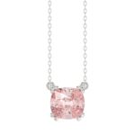 ETERNAL BLUSH COLLECTION 14K WHITE GOLD 1.00CT CUSHION PINK DIAMOND LADIES PENDANT