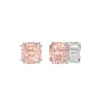 ETERNAL BLUSH COLLECTION 14K WHITE GOLD 2.00CT PINK CUSHION DIAMOND LADIES EARRINGS - Image 3