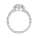 14K WHITE GOLD 1 3/4CT ROUND/BAGUETTE/HEZAGON STEP CUT DIAMOND LADIES RING - Image 2