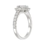 14K WHITE GOLD 1 3/4CT ROUND/BAGUETTE/HEZAGON STEP CUT DIAMOND LADIES RING - Image 3