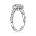 14K WHITE GOLD 1 3/4CT ROUND/BAGUETTE/HEZAGON STEP CUT DIAMOND LADIES RING - Image 3