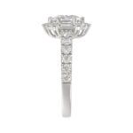 14K WHITE GOLD 1 3/4CT ROUND/BAGUETTE/HEZAGON STEP CUT DIAMOND LADIES RING - Image 4