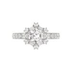 14K WHITE GOLD 1 3/4CT ROUND/BAGUETTE/HEZAGON STEP CUT DIAMOND LADIES RING - Image 5