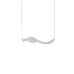 14K WHITE GOLD 3/4CT ROUND/OVAL DIAMOND LADIES NECKLACE - Image 3