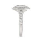 14K WHITE GOLD 2 1/4CT ROUND/BAGUETTE/HEXAGON DIAMOND LADIES RING - Image 4