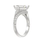 14K WHITE GOLD 3 3/4CT ROUND/PRINCESS DIAMOND LADIES RING - Image 3