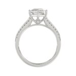 14K WHITE GOLD 3 1/4CT ROUND/HEXAGON DIAMOND LADIES RING (CENTER STONE HEXAGON STEP CUT DIAMOND 3CT - Image 2