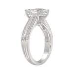 14K WHITE GOLD 3 1/4CT ROUND/HEXAGON DIAMOND LADIES RING (CENTER STONE HEXAGON STEP CUT DIAMOND 3CT - Image 3