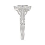 14K WHITE GOLD 3 1/4CT ROUND/HEXAGON DIAMOND LADIES RING (CENTER STONE HEXAGON STEP CUT DIAMOND 3CT - Image 4