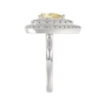 14K WHITE GOLD CRAFTED WITH 18K YELLOW GOLD SHANK  2 1/2CT ROUND/YELLOW PEAR DIAMOND LADIES RING - Image 4
