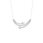 14K WHITE GOLD 1 1/2CT ROUND/LOZENGE DIAMOND LADIES NECKLACE - Image 3