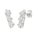 14K WHITE GOLD 1 1/5CT PEAR DIAMOND LADIES EARRINGS - Image 3