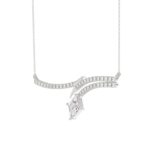 14K WHITE GOLD 1 1/4CT CT ROUND/LOZENGE DIAMOND LADIES NECKLACE - Image 3