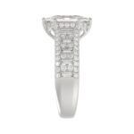 14K WHITE GOLD 3 1/2CT ROUND/BAGUETTE/HEXAGON DIAMOND LADIES RING - Image 4