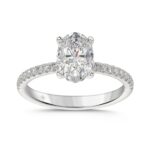 14K WHITE GOLD 1 3/4CT ROUND/OVAL DIAMOND LADIES RING (CENTER STONE OVAL DIAMOND 1 1/2CT)