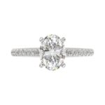 14K WHITE GOLD 1 3/4CT ROUND/OVAL DIAMOND LADIES RING (CENTER STONE OVAL DIAMOND 1 1/2CT) - Image 5