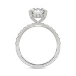 14K WHITE GOLD 3 1/2CT ROUND/CUSHION DIAMOND LADIES RING (CENTER STONE CUSHION DIAMOND 3CT) - Image 2