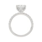 14K WHITE GOLD 3 1/2CT ROUND/PEAR DIAMOND LADIES RING (CENTER STONE PEAR DIAMOND 3CT) - Image 2