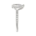 14K WHITE GOLD 3 1/2CT ROUND/PEAR DIAMOND LADIES RING (CENTER STONE PEAR DIAMOND 3CT) - Image 3