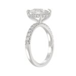 14K WHITE GOLD 3 1/2CT ROUND/PEAR DIAMOND LADIES RING (CENTER STONE PEAR DIAMOND 3CT) - Image 4